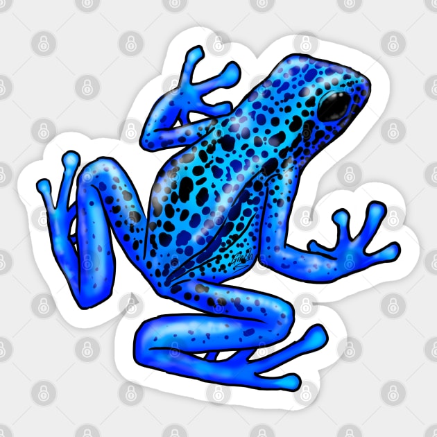 Blue Poison Dart Frog, Okopipi, Dendrobates Tinctorius Azureus Sticker by Studio DAVE